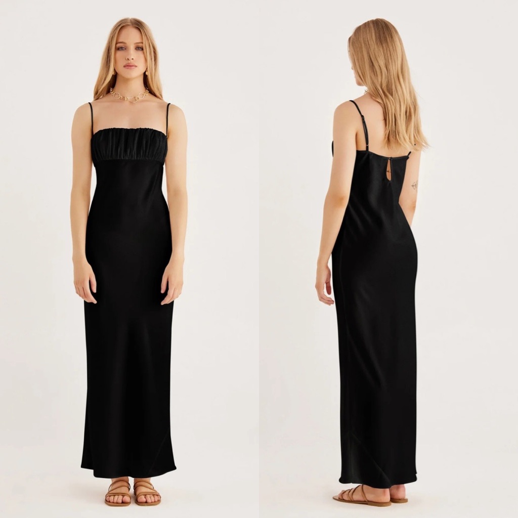 Rumer The Label Australia Kimberly Ruched Maxi In Black